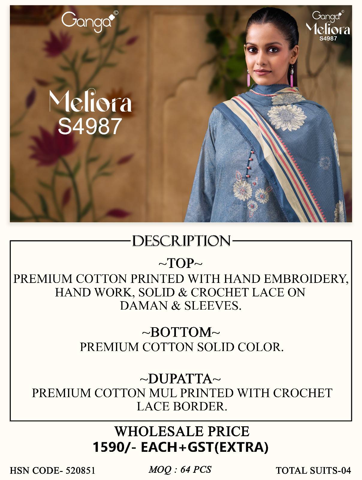 MELIORA 4987 Series By GANGA FASHION Stylish Beautiful Colourful Cotton Dresses At Wholesale Price